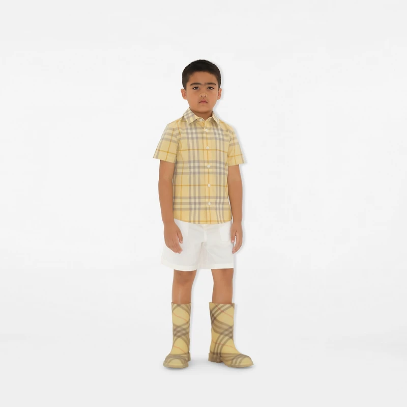 Check Cotton Shirt in Drum | Burberry® Official
