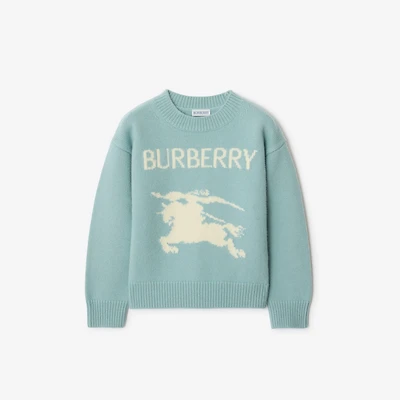 EKD Wool Cashmere Sweater in Eggshell blue | Burberry® Official