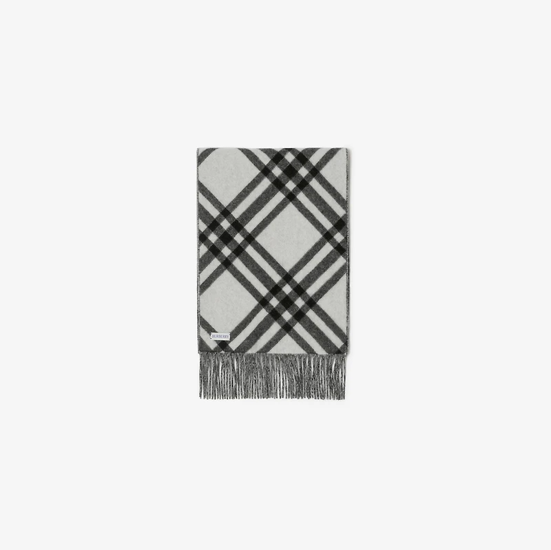 Check Cashmere Scarf in Black | Burberry® Official