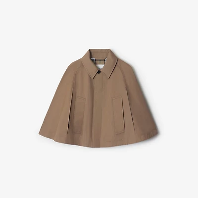 Cotton Blend Cape in Trail - Women | Burberry® Official