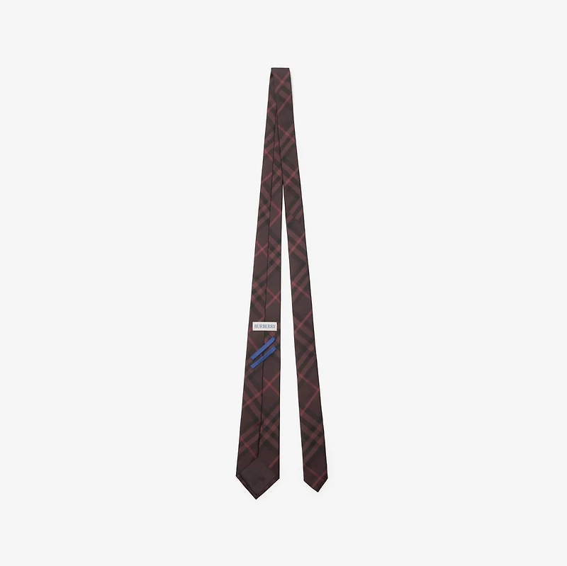 Check Silk Tie in Wine red - Men | Burberry® Official