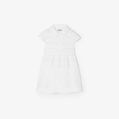Cotton Poplin Shirt Dress in White | Burberry® Official