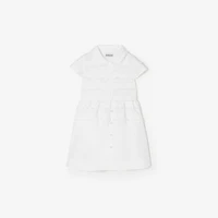 Cotton Poplin Shirt Dress in White | Burberry® Official