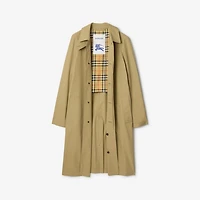 Long Cotton Car Coat in Hamper beige - Men | Burberry® Official