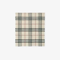 Wide Check Wool Scarf in Stone | Burberry® Official