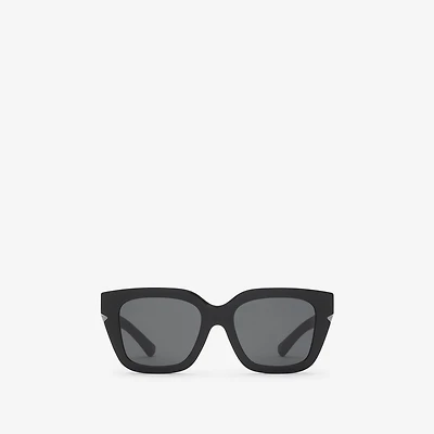Inlaid Check Square Sunglasses in Black - Women | Burberry® Official