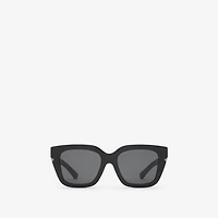 Inlaid Check Square Sunglasses in Black - Women | Burberry® Official