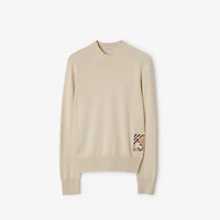 Check Label Wool Sweater in Nutmeg - Men | Burberry® Official