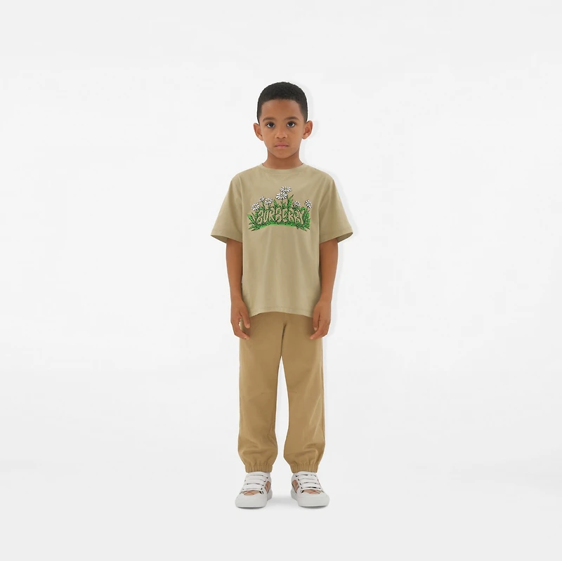 Daisy Logo Cotton T-shirt in Hunter | Burberry® Official