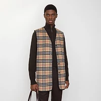 Check Wool Cashmere Warmer in Archive beige - Men | Burberry® Official