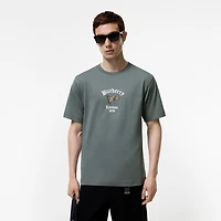 Check Flag Cotton T-shirt in Seafarer blue - Men | Burberry® Official