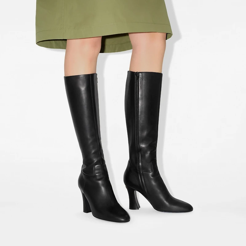 Leather Trinket High Boots in Black - Women | Burberry® Official