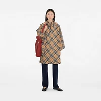 Packaway Check Twill Cape in Sand | Burberry® Official