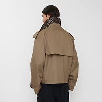 Cropped Gabardine Trench Jacket in Clay brown - Men | Burberry® Official