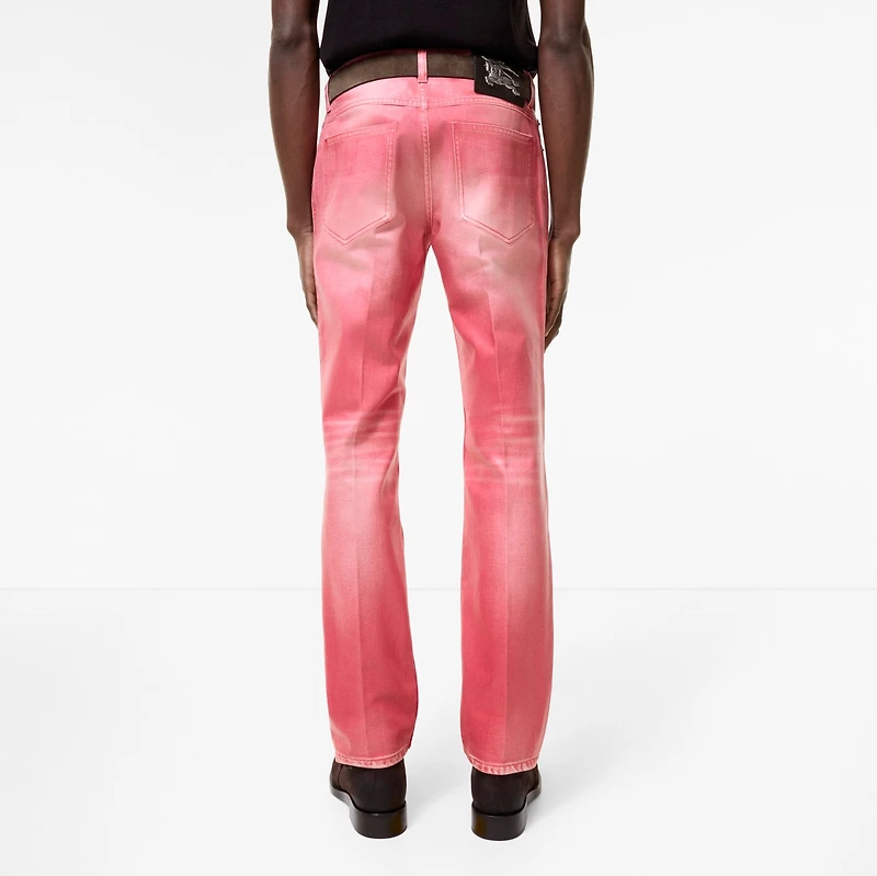 Slim Coated Jeans in Cherry pink - Men, Cotton | Burberry® Official