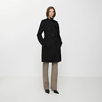 Mid-length Kensington Heritage Trench Coat in Black - Women, Cotton Gabardine | Burberry® Official