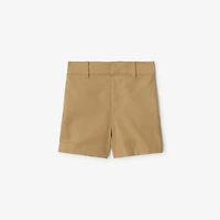 Cotton Blend Shorts in Sand | Burberry® Official