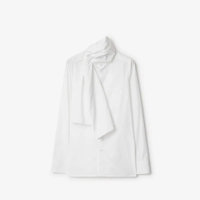 Cotton Scarf Shirt in Optic white - Women | Burberry® Official