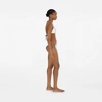 Check Trim Bikini in White - Women, Nylon | Burberry® Official