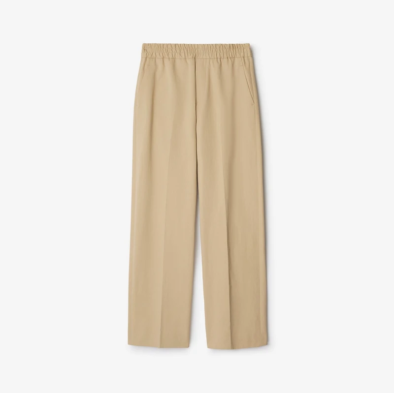 Cotton Tailored Trousers in Cracker - Women | Burberry® Official