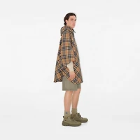 Packaway Check Twill Cape in Sand | Burberry® Official
