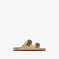 Raffia-effect Urchin Sandals in Reed beige - Women | Burberry® Official