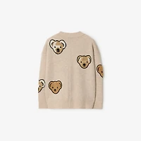 Thomas Bear Wool Cardigan in Barley | Burberry® Official