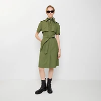 Cotton Poplin Trench Dress in Pasture green - Women | Burberry® Official