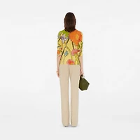Highgrove Cascading Flowers Wool Cardigan in Yellow - Women | Burberry® Official