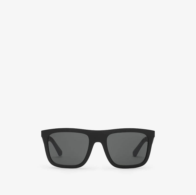 Embossed Check Square Sunglasses in Black - Men | Burberry® Official