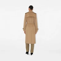 Long Cashmere Kensington Trench Coat in Trail melange - Women | Burberry® Official