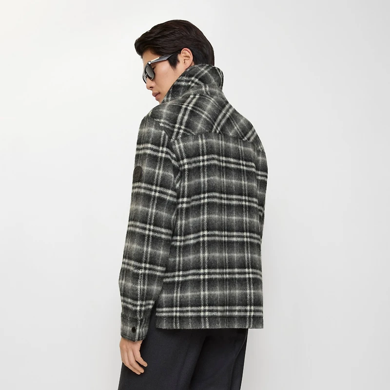 Check Wool Overshirt in Chess black/bass grey - Men | Burberry® Official