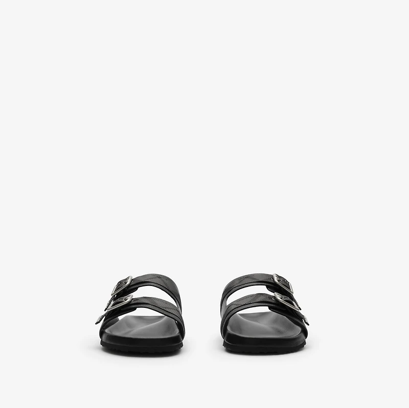 Leather Urchin Sandals in Black - Men | Burberry® Official