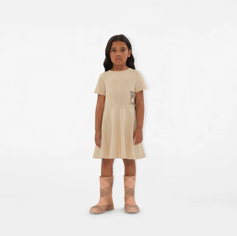 Check Label Cotton Dress in Calico | Burberry® Official
