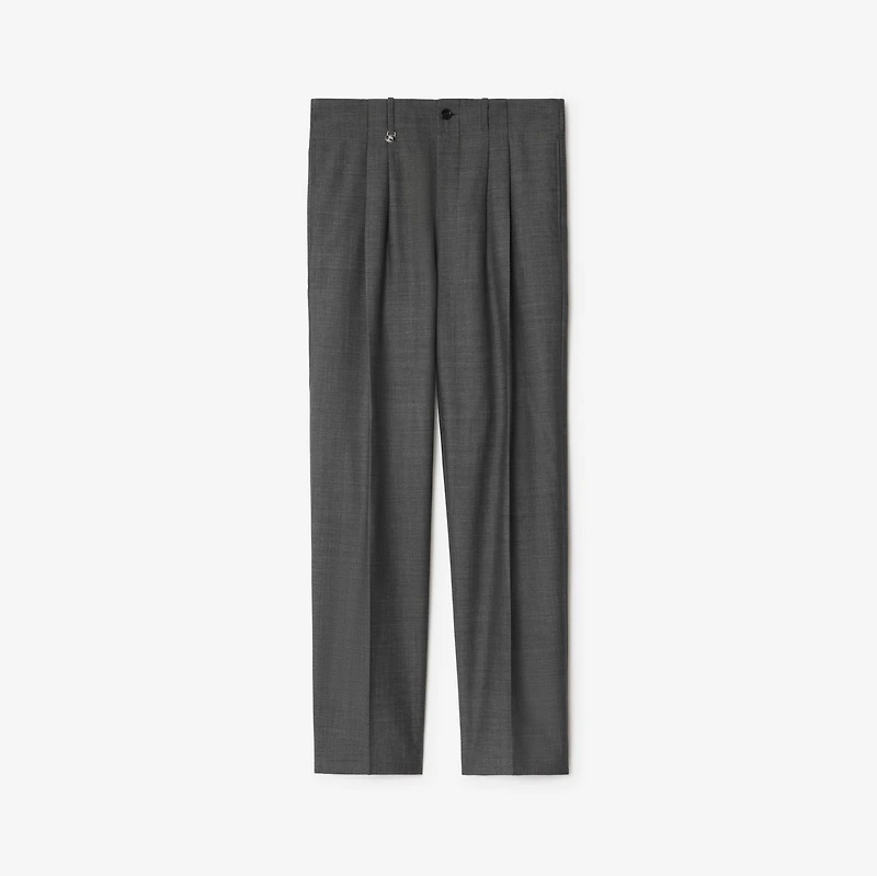 Wool Tailored Trousers in Gull grey/trip grey - Men | Burberry® Official