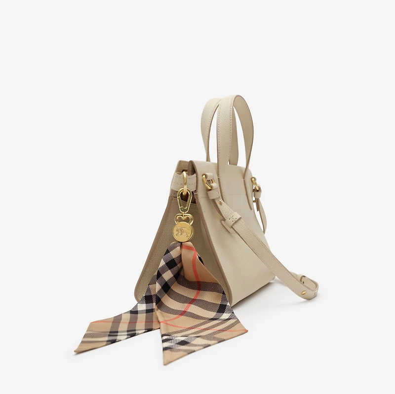 Check Silk Scarf Charm in Sand beige - Women | Burberry® Official