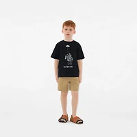 Knight Daisy Cotton T-shirt in Black | Burberry® Official