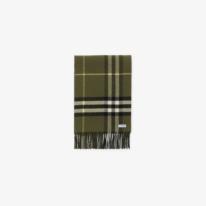 Reversible B Shield Cashmere Scarf in Pea green | Burberry® Official