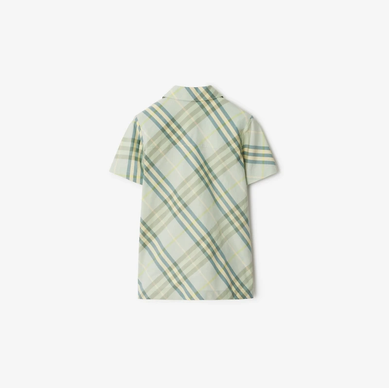 Check Cotton Shirt in Breeze | Burberry® Official
