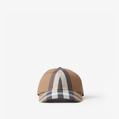 Check Cotton Baseball Cap in Dark birch brown - Men | Burberry® Official