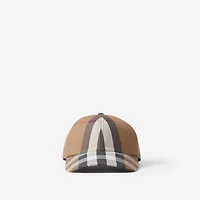 Check Cotton Baseball Cap in Dark birch brown - Men | Burberry® Official