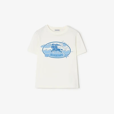 Knight Stamp Cotton T-shirt in Chalk white | Burberry® Official