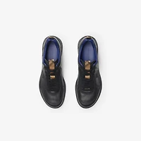 Leather Matrix Sneakers in Black - Men | Burberry® Official