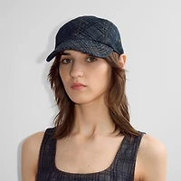 Check Denim Baseball Cap in Indigo - Men | Burberry® Official