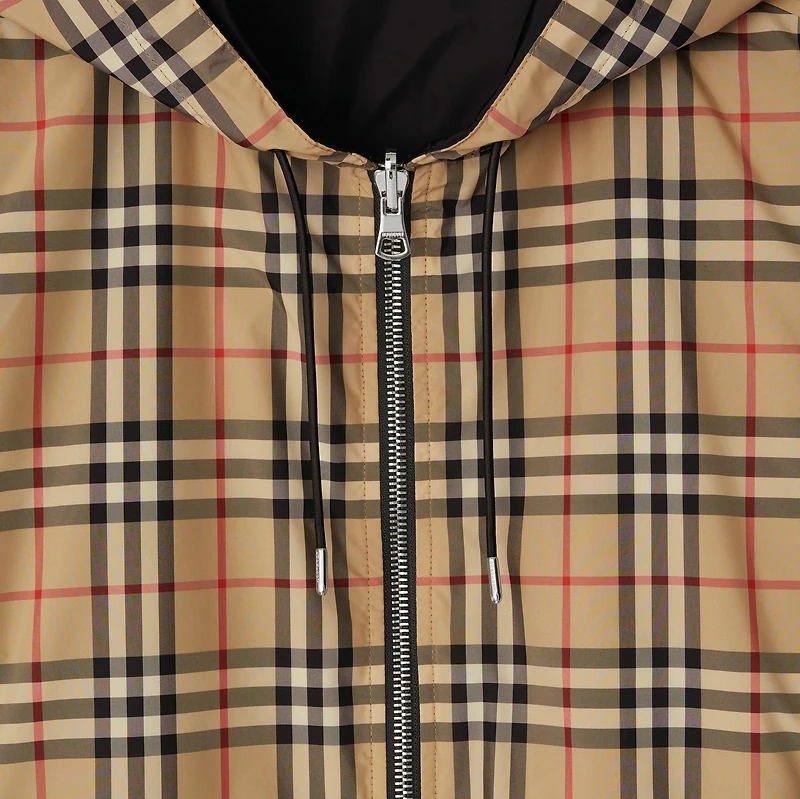 Reversible Check Jacket in Sand beige - Men, Nylon | Burberry® Official