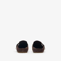 Check Suede Urchin Clogs in Snug brown - Women | Burberry® Official