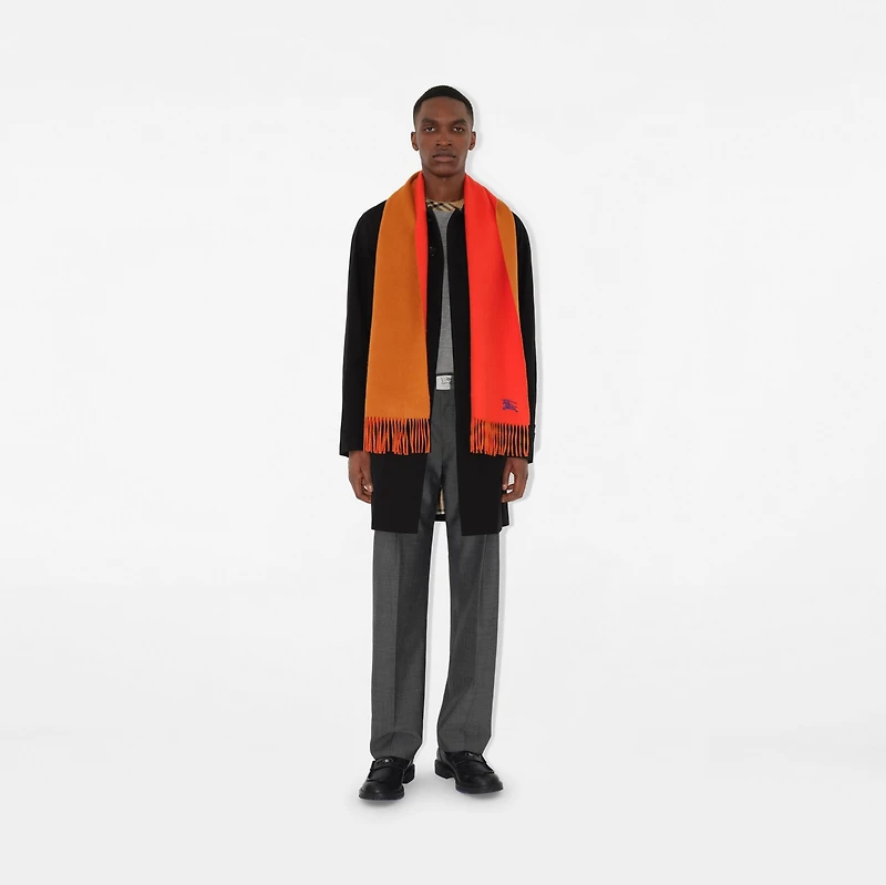 Reversible Cashmere Scarf in Tomato/squash | Burberry® Official