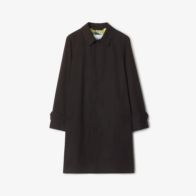 Long Highgrove Gabardine Car Coat in Cog brown - Men | Burberry® Official