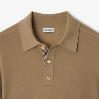 Wool Polo Shirt in Flax beige - Men | Burberry® Official
