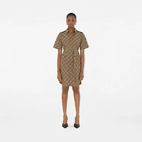 Check Cotton Shirt Dress in Sand - Women | Burberry® Official